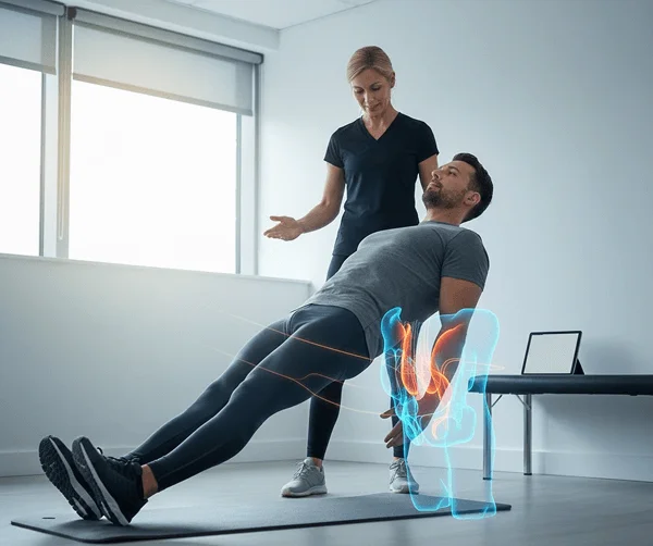 Man breathing calmly by a window